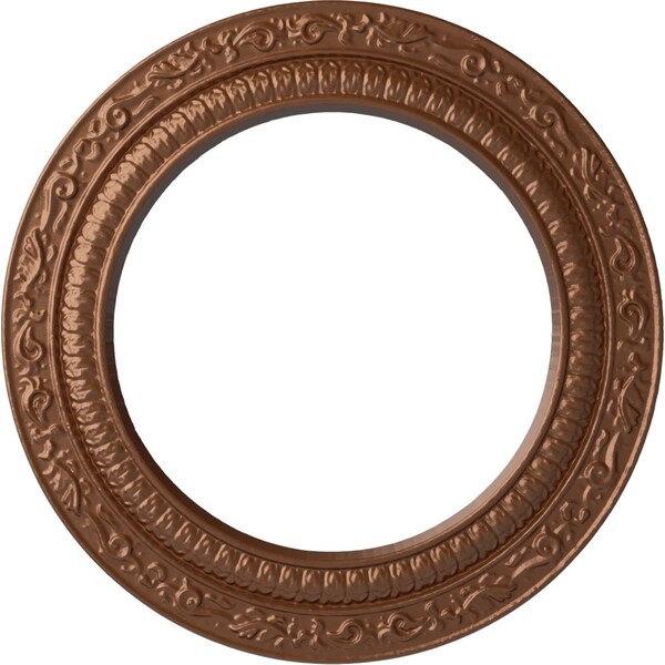 Ekena Millwork Andrea Ceiling Medallion (Fits Canopies up to 8"), Hnd-Painted Polished Copper, 12"OD x 8"ID x 1/2"P CM12ADPOS - main
